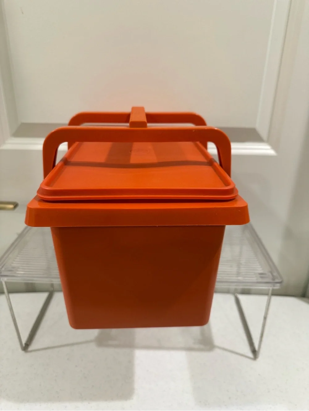 Vintage Orange Tupperware with Handle ~ Great for Travel